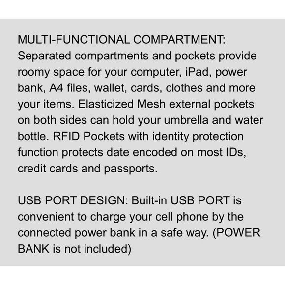 🔥Kroser Travel Laptop Backpack 17.3”🔥 NIP - UNISEX - Picture 5 of 6